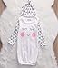 Newborn Baby Girls Sleepy Eyes+Rosy Cheeks Gown Hat Sleepwear Sleeping Bags 0-3 Months(Tag 70) (White)