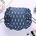 Casual Waterproof Women Toiletry Bags Folding Large Capacity Lazy Cosmetic Bags (Blue feather)