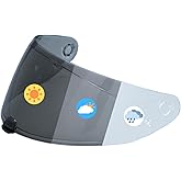 Logto Photochromic Visor Compatible With i10,i70,HJ-31 Clear To Smoke Replacement Transition Motor Helmet Face Shield (i10,i70,HJ-31 Clear To Smoke)