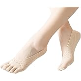 Verdancy 3 Pairs Toe Socks No Show Low Cut Socks for Women Summer Yoga Lace Liner Socks with Non-Slip Heel Grip Breathable