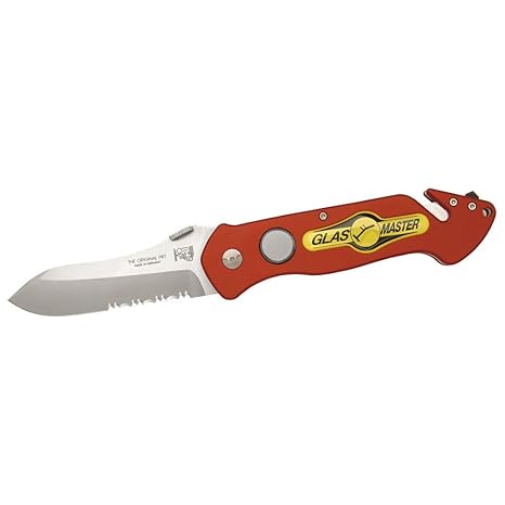 Glasmaster Klappmesser Feuerwehrmesser PRT-II Buckelklinge rot
