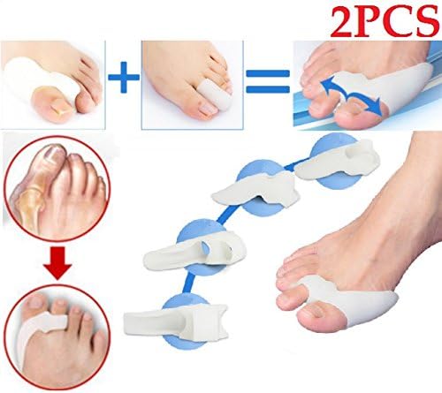 Cerkos Gel Toe Separators Stretchers Bunion Spacers Straightener Corrector Alignment Which Provides an Immediate Pain and Pressure Relief, Cushioning Protection