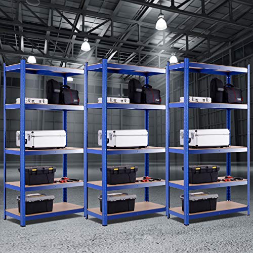 Tangkula Metal Storage Shelves, Heavy Duty Steel 5 Tier Utility Shelves