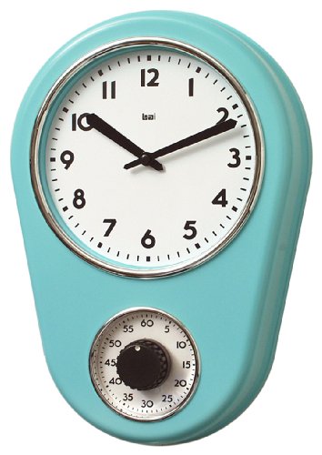 Bai 280Tu Retro Kitchen Timer Wall Clock Turquoise