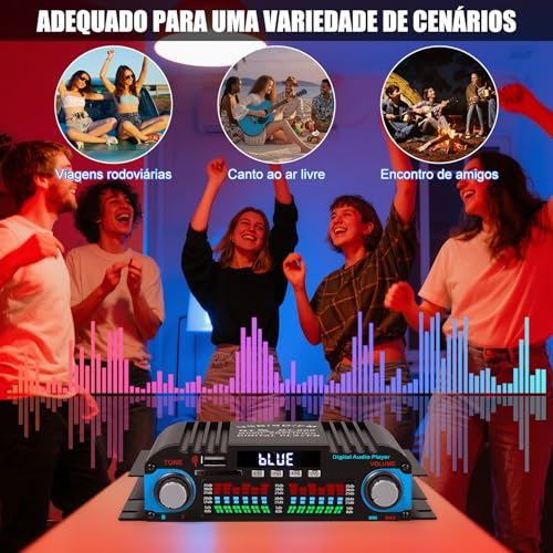 Mini Amplificador de Potência Bluetooth 5.0, Amplificador de Áudio estéreo, HiFi Amplificador Digital de Áudio, Sistema de Amplificador de Potência, Placa Amplificadora de Potência Estéreo