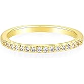 Vesitim Eternity Rings for Women 14k Gold Rhinestones Rings Birthstone Stackable Band Jewelry Size 6-8
