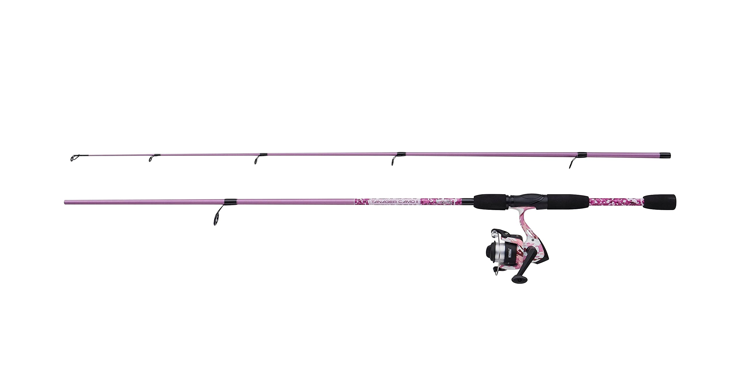 Mitchell Tanager Pink Camo II Spin Combo | Lightweight Spinning Rod & Reel Combo for Female and Youth Anglers | Freshwater Setup for Trout, Perch, Pike | Stylish & Durable | Pink, 2.1m | 7-20g