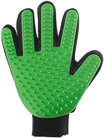 Global Epworth Better Petter Dog &amp; Cat Brush Glove - Gentle Grooming Mitt Your Pet Will Love (Green right hand)