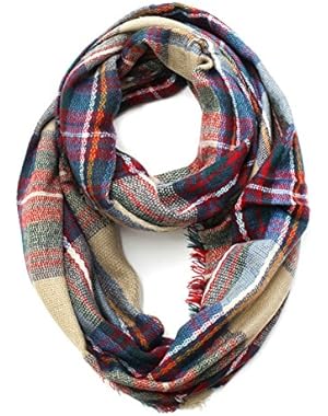 Premium Plaid Print Infinity Scarf