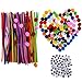 AwenSun 400 Pcs Crafting Kit including 200 Pipe Cleaners, 100 Pom Poms, 100 Wiggle Eyes , For Children DIY Handmade Education Toy , Creativity Developing Kids DIY Toys Party
