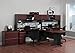 Ameriwood Home Pursuit U-Shaped Desk with Hutch Bundle, Cherry