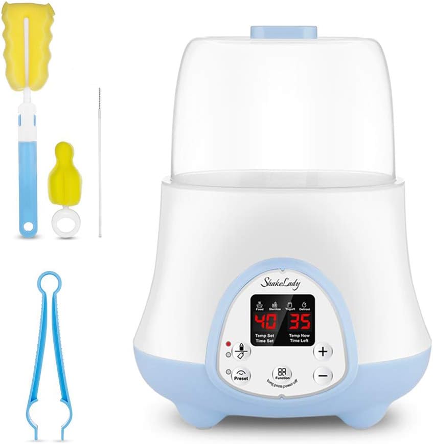 Baby Bottle Warmer Steam Sterilizer 4-in-1 Breast Milk Formula Baby Food Heater Intelligent Thermostatic System with LED Real-time,Fast Warming and Accurate Temperature Control (White)
