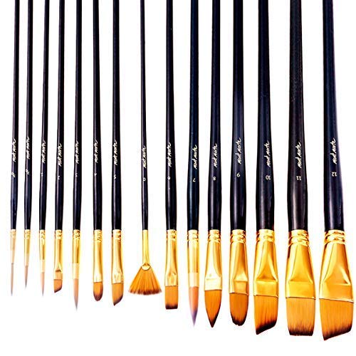 image for Art Paint Brushes Set by Mont Marte, Great for Watercolor, Acrylic, Oi