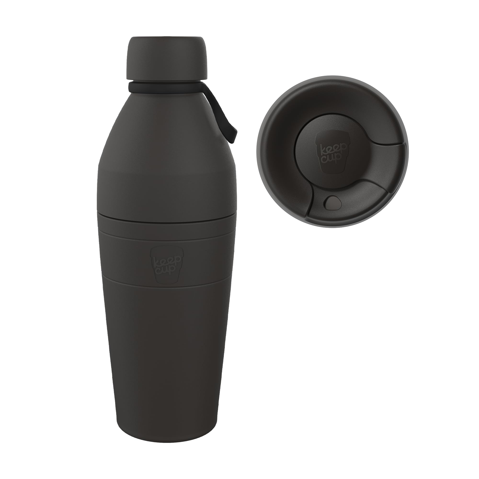 KeepCup Cup-to-Bottle Kit, 2 in 1 Reusable Water Bottle and Travel Mug, Insulated Stainless Steel Dual Opening with Leakproof Sipper Lid - 660ml Bottle to 16oz Cup - Black — image 1