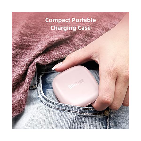 Wireless-Earbuds-Boltune-Bluetooth-V52-Earbuds-with-4-Microphones-in-Ear-Stereo-Crystal-Clear-Bluetooth-Headphones-USB-C-Quick-Charge-IPX8-Waterproof-40Hours-Playing-Time-SingleTwin-Mode-Pink Wireless Earbuds, Boltune Bluetooth V5.2 Earbuds with 4 Microphones in-Ear Stereo Crystal-Clear Bluetooth Headphones USB…