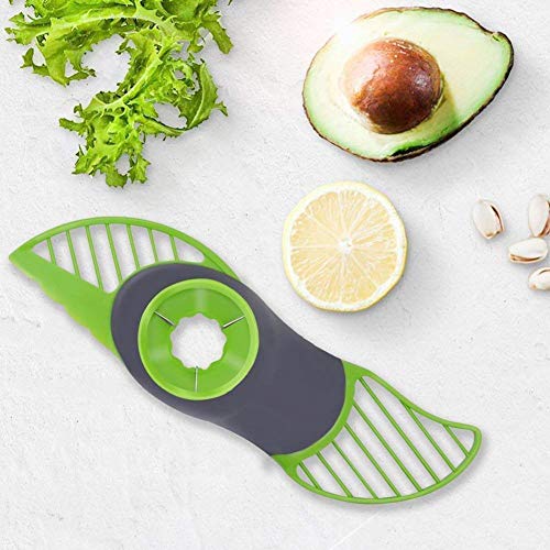 Ruibo 3 in 1 Avocado Slicer and Pitter Green - Multi-functional Avocado Peeler Cutter Skinner and Corer Tool - Thumbnail 5