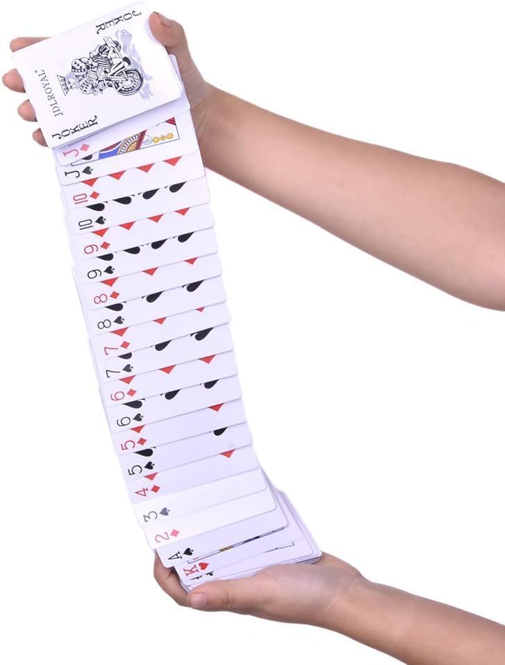 MOMOMAGE Electric Deck Acrobatics Waterfall Card Magic Tricks Special Deck Close up Street Magic Gimmick Illusion Prop Funny (Blue Back)