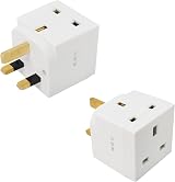 Swiss Edge 2 Way 3 Pin Power Adapter Plug Splitter Cube UK 13A view 5