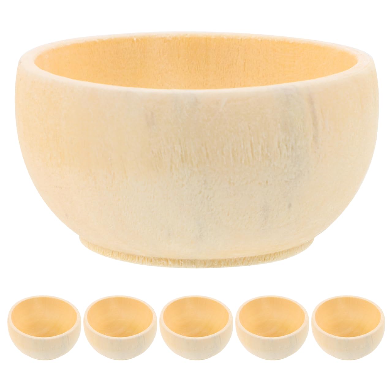 CORHAD 5pcs Unfinished Wooden Craft Bowls DIY Bowls for Boy Girl Smooth Blank Surface for Creative Decoration Wood for Arts and Crafts Projects