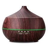 400ml Aromatherapy Essential Oil Diffuser Tenswall Vase Shape Cool Mist Whisper-Quiet Humidifier with 4 Timer Setting and 7 LED lights Waterless Auto Shut-off