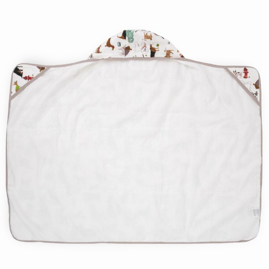 Little Unicorn | Premium Quality 100% Cotton Big Kid Hooded Towel with Cozy Hood and Pockets | Ultra-Soft Terry Cloth in the Lining | 2-5 years 42''x47 Gift Box ( Woof )