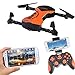 Quadcopter drone, Kingtoys Foldable RC Drone with APP Voice Control Flight Aerial Control, 1M HD Wi-Fi Camera ,One Key Return 2.4G 6-Axis Gyro Helicopter with 2pcs 600mAh Batteries