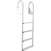RecPro Marine 4 Step Flip Up and Stationary Boat Dock Swim Ladder 20" Wide