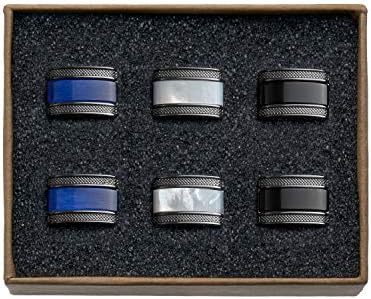Men's Cufflinks - "Men's Essentials" in Box (3 Pairs - Anthracite Metal)