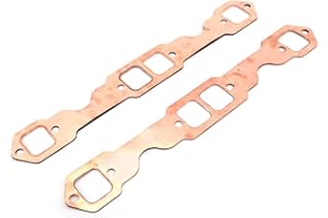 SUUONEE Header Gaskets, 2pcs Square Port Copper Header Gaskets Reusable Fit for SBC 327 305 350 383