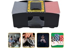 Marpros Card Shuffer 2/4/6 Deck,Card Shuffler 2/4/6 Deck Automatic with Battery Operated Electric Shuffler for Family Party Poker/Blackjack/UNO(1-6 Deck Card Shuffler Use Battery)