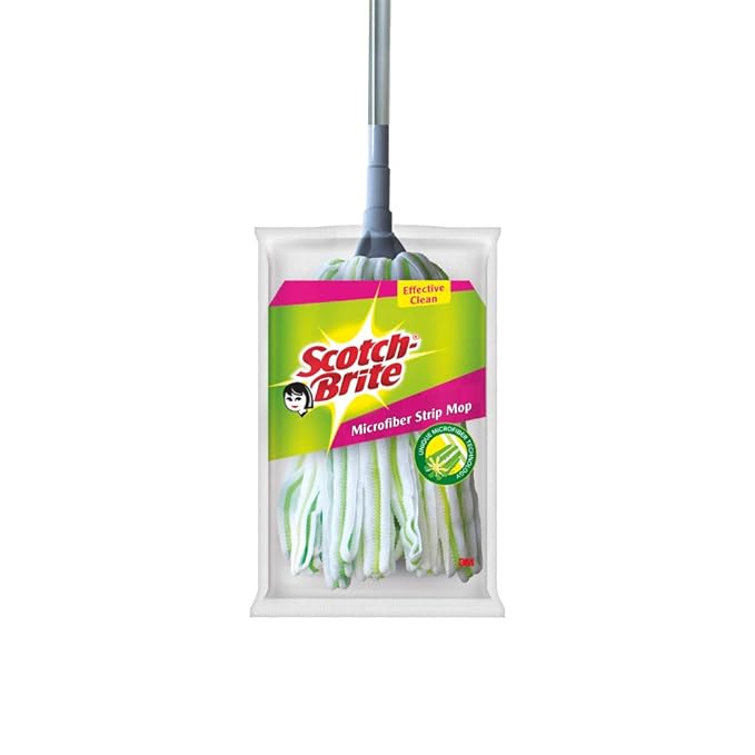 ScotchBrite Microfiber Strip Mop with Telescopic Handle for Fine Dirt