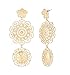 PHALIN JEWELRY Large Statement Dangle Earrings Bohemian Double Medallion Cutout Drop Earrings with Flower Earring Studs for Women Jewelry