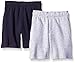 American Hawk Big Boys 2 Piece Pack Fleece Shorts, Heather Grey/Navy, 10/12