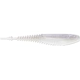 CrushCity Freeloader Soft Plastic Swimbait Minnow, Natural Swimming Action for Jig Heads &amp; Multi-Species Bass Fishing, 4-1/4", Albino Shad