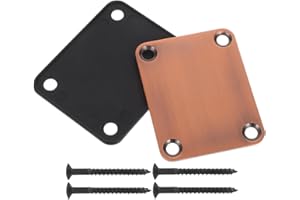 Milisten 2pcs Electric Guitar Neck Plates with 4pcs Screws: Reinforcement Plate Screw Set for Bass Replacement(Bronze)