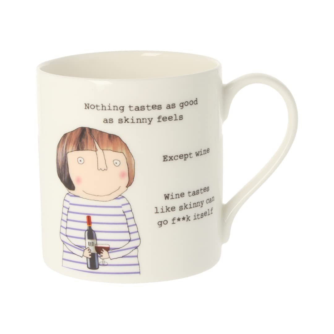 Rosie Made A Thing Wine Tastes As Good As Skinny Feels Bone China Mug Gift Her QRH68