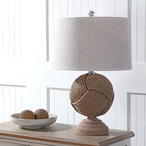 JONATHAN Y JYL1005A Monkey's Fist 24" Knotted Rope LED Table Lamp Cottage,Coastal,Rustic for Bedroom, Living Room, Office, College Dorm, Coffee Table, Bookcase, Brown