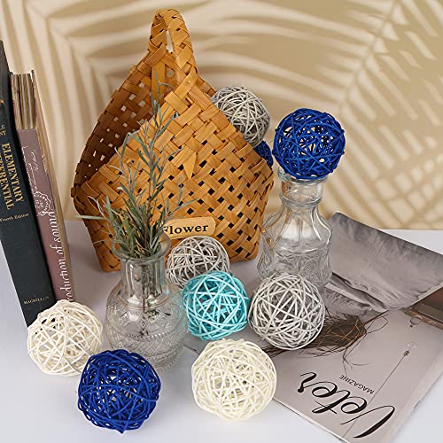 DomeStar Rattan Balls, 16PCS 2.8 Inches Wicker Balls Decorative Balls Natural Decorative Wicker Rattan Balls Orbs Vase Fillers