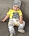 YOUNGER STAR 3Pcs Baby Boy Clothes Wild Monster Cartoon Letter Print Bodysuit Cotton Romper Pants+Hat Outfits Set