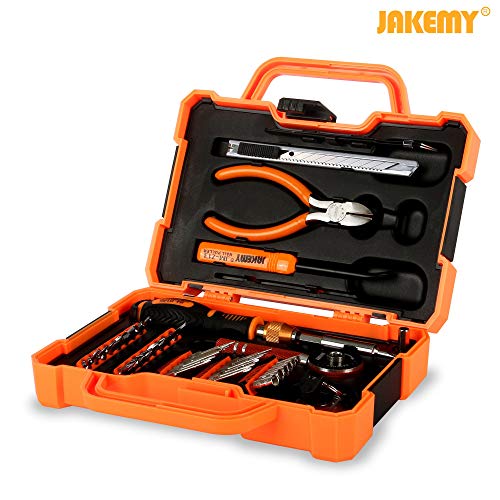 Jakemy 1/4-Inch Dual Drive Ratcheting Screwdriver Set (Wrench) , Magnetic Driver Kit, Professional Repair Tool Kit for iPhone, iPad, Cell Phone, Tablet, PC, Laptop, MacBook, Electronics Disassembly