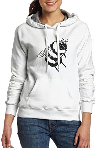 Akrier Women's Casual Long Sleeve Front Pocket Chubby Girl Bee Wearing Flowers Head Hooded Sweatshirt