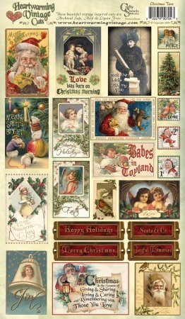 Crafty Secrets Heartwarming Vintage Cuts 7-Inch by 12-Inch Sheet, Christmas Time