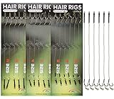 JSHANMEI Carp Fishing Hair Rigs Boilie Rig Carp Line Leader with Boilie Rig Stops Hair Extender Bait Stoppers 18pcs Rigs