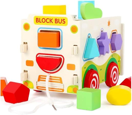 RENJUN Los Juguetes Educativos for Niños Forman Bloques De Construcción Cognitivos De Madera Caja De Inteligencia Desmontaje Juguete del Coche 11.5x15x23cm Juguetes educativos para niños: Amazon.es: Hogar