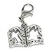Pro Jewelry Dangling "Church Bible w/ Dove and Cross" Clip-on Bead for Chain Link Charm Bracelets 10699