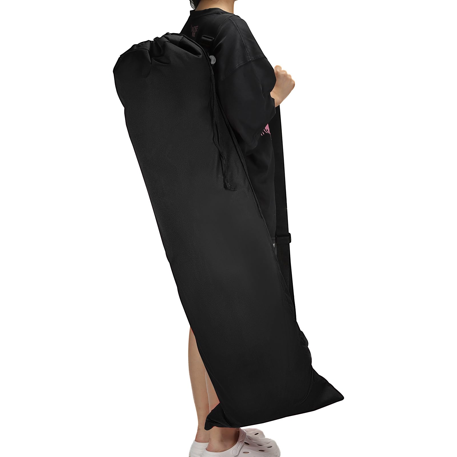 PATIKIL 47 Inch Camp Chair Replacement Bag, Foldable Camping Chair Bag 900D Oxford Large Mouth Carry Bag with Adjustable Shoulder Strap for Outdoor Camping, Black