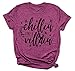 Chillin Like a Villain Shirt Women Maleficent Shirt Letters Print Short Sleeve Holiday Descendants Tee Tops As Shown