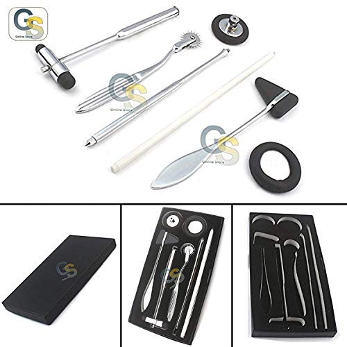 G.S Neurological Reflex Medic Hammer Hammer 5 Piece Set - Black Best Quality - Thumbnail 2