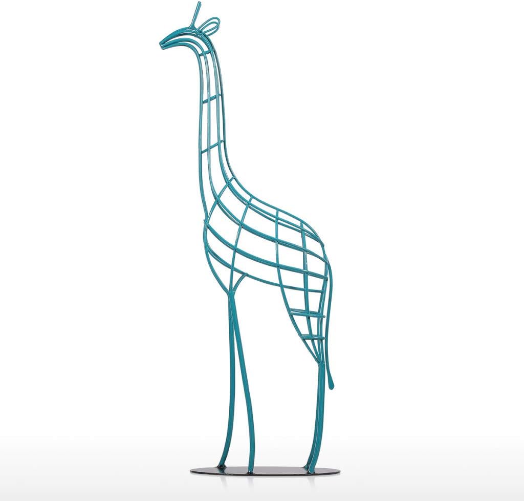Abstract Iron Giraffe Statue Modern Home Decoration Living Room Sculpture Accessories Animal Art Craft Ornament