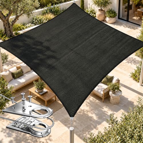Royal Shade 39' x 42' Black Rectangle Super Ring Shade Sail,98% UV Block at Amazon